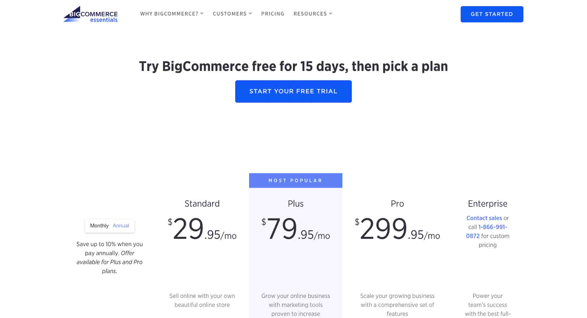 Best e-commerce platform — BigCommerce pricing