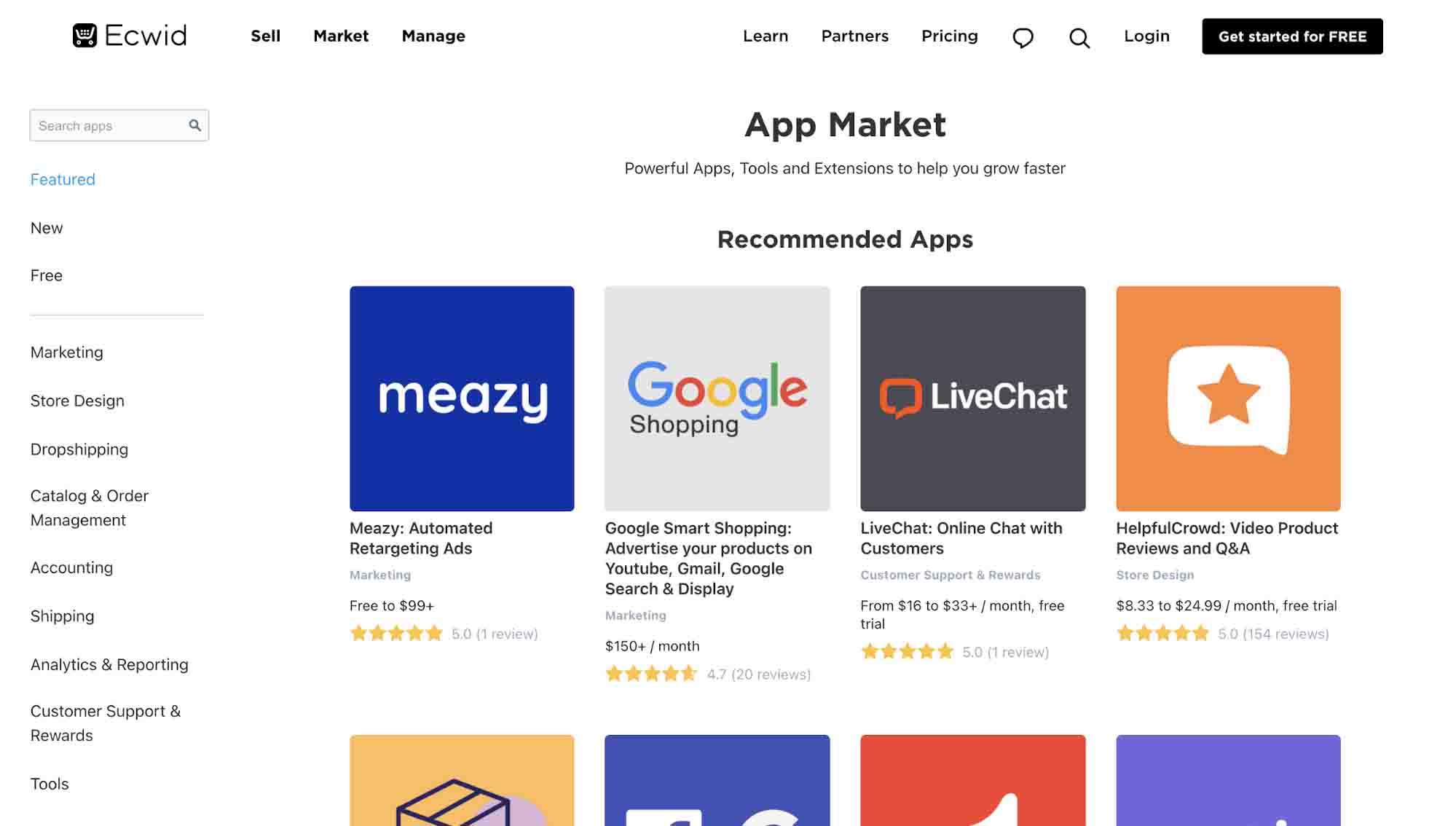 Best e-commerce platform — Ecwid app market