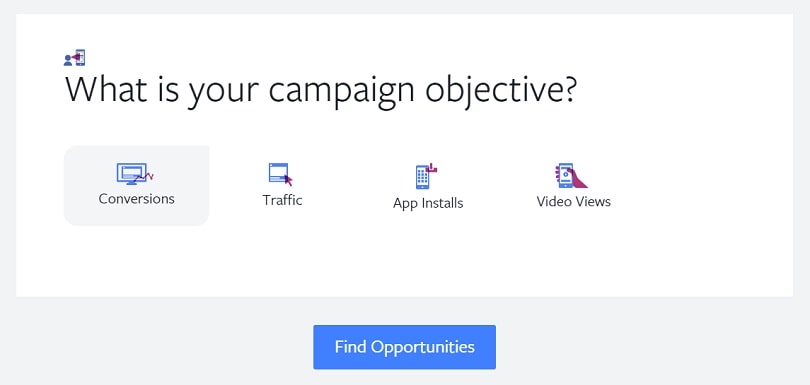 Best Facebook ad tools — campaign objective in Cross Border Insights Finder