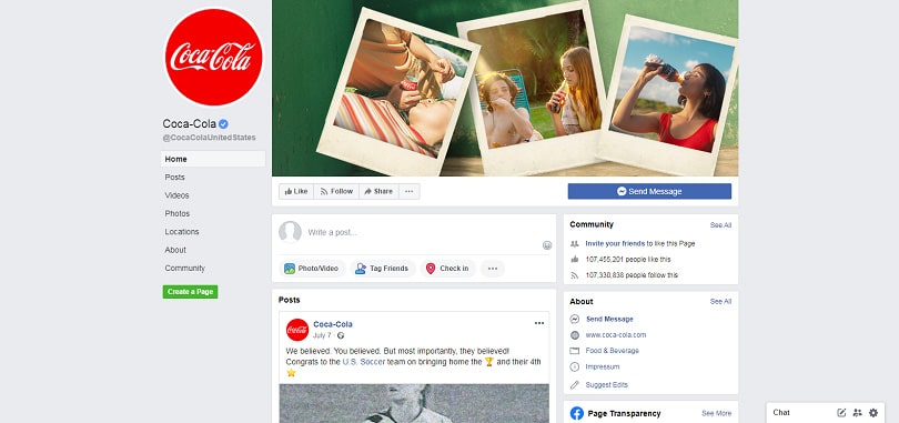 Best Facebook Pages — Coca-Cola