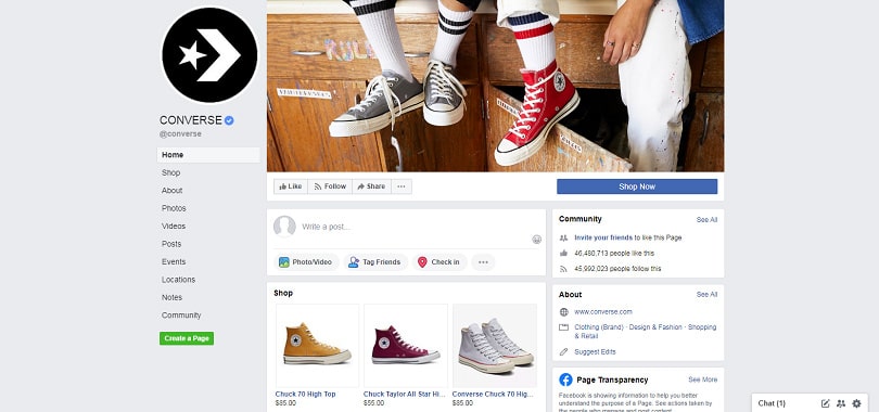 Best Facebook Pages — Converse