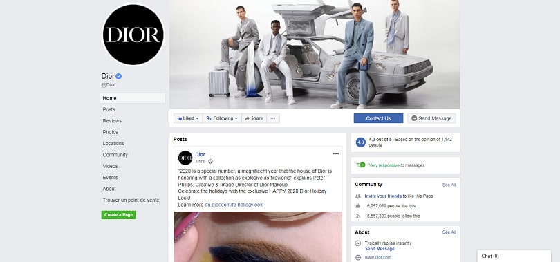 Best Facebook Pages — Dior