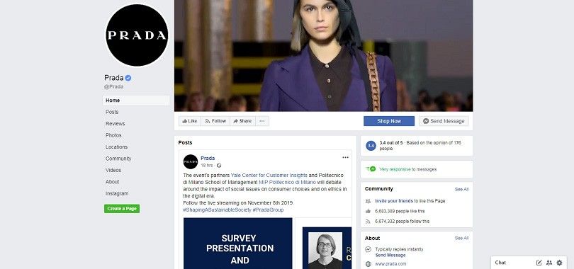 Best Facebook Pages — Prada