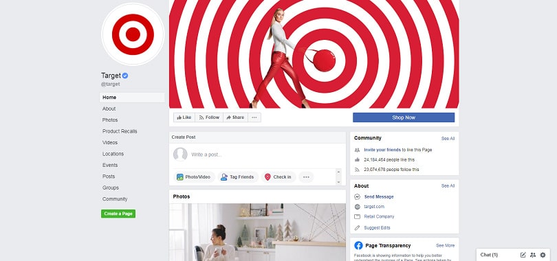 Best Facebook Pages — Target