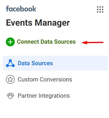 Create a Facebook pixel — data sources