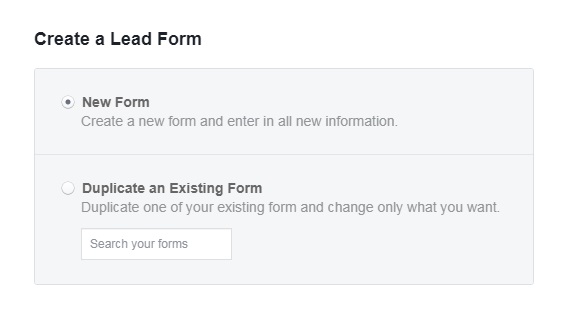 How to create Facebook lead generation ads — new form