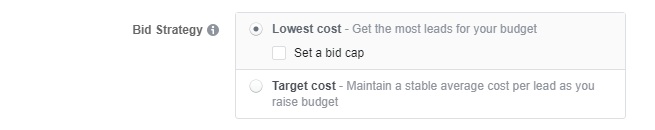 Creating effective Facebook Ads — bid strategy