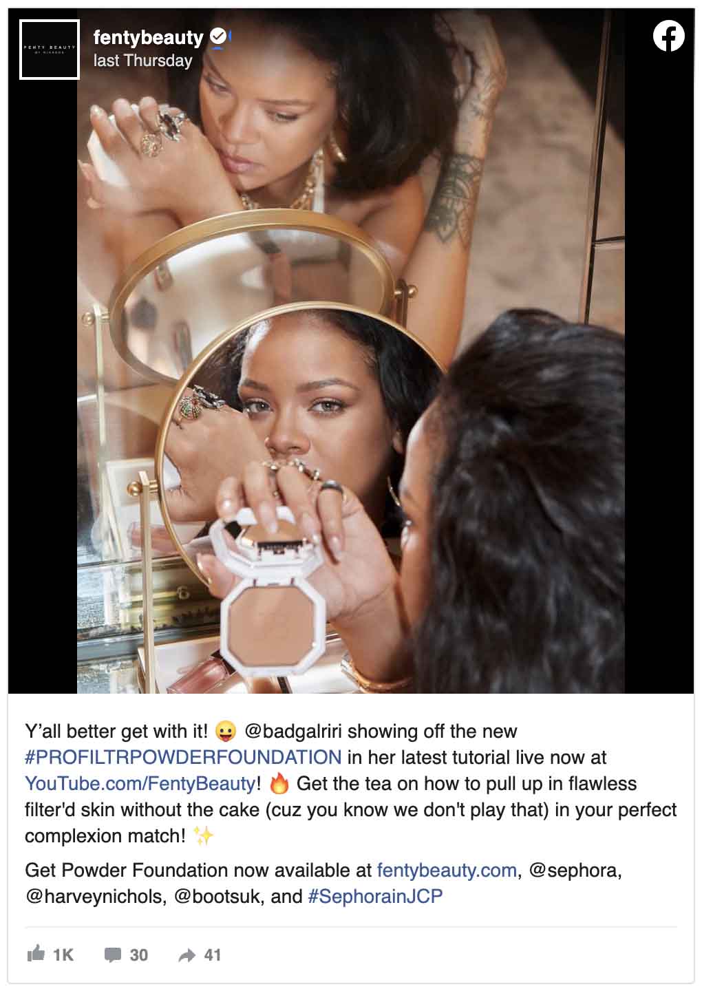 Creative Facebook ads — fentybeauty