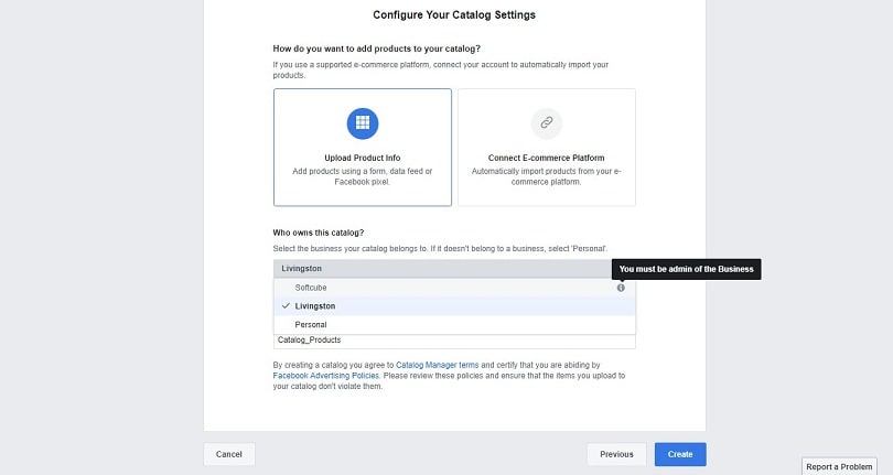 Dynamic product ads on Facebook - catalog settings