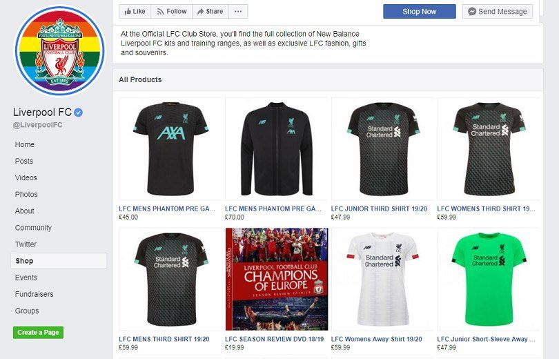 E-commerce Facebook ads stragegy — Liverpool shop