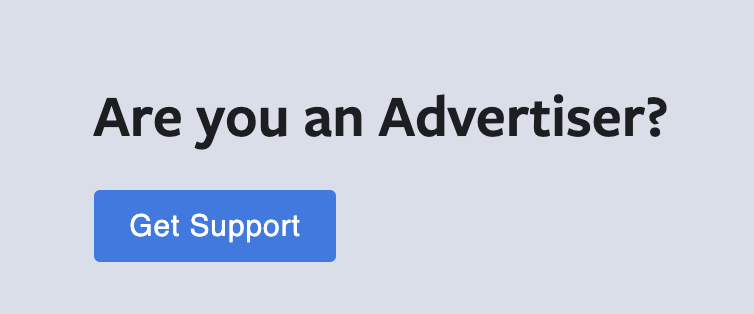 Facebook ad account disabled — get support button