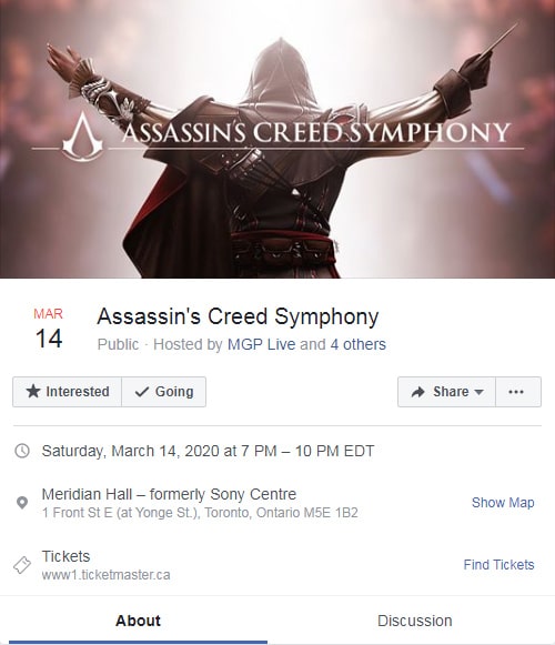 Facebook ad formats — Assassin's Creed Event Response