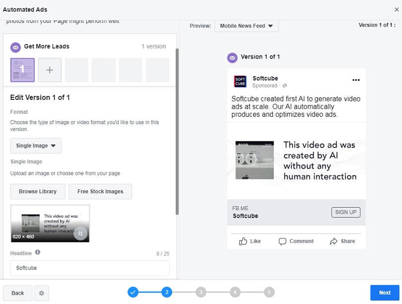 Facebook ad formats — Automated ads 