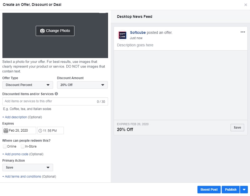 Facebook ad formats — Offer ad