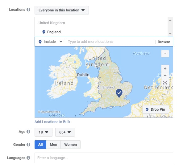 Facebook ad metrics — targeting