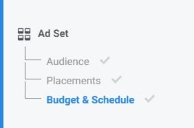 Facebook ad scheduling — ad set