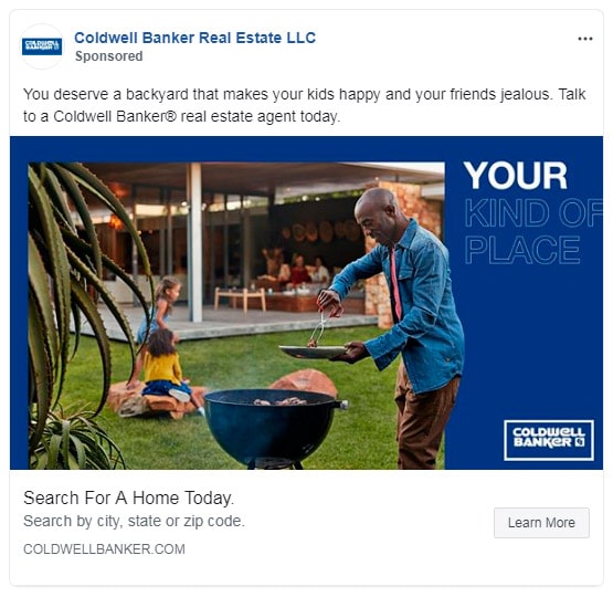 Facebook ads for real estate — Coldwell Banker Real Estate LLC ad