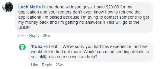 Facebook ads for real estate — Facebook comment