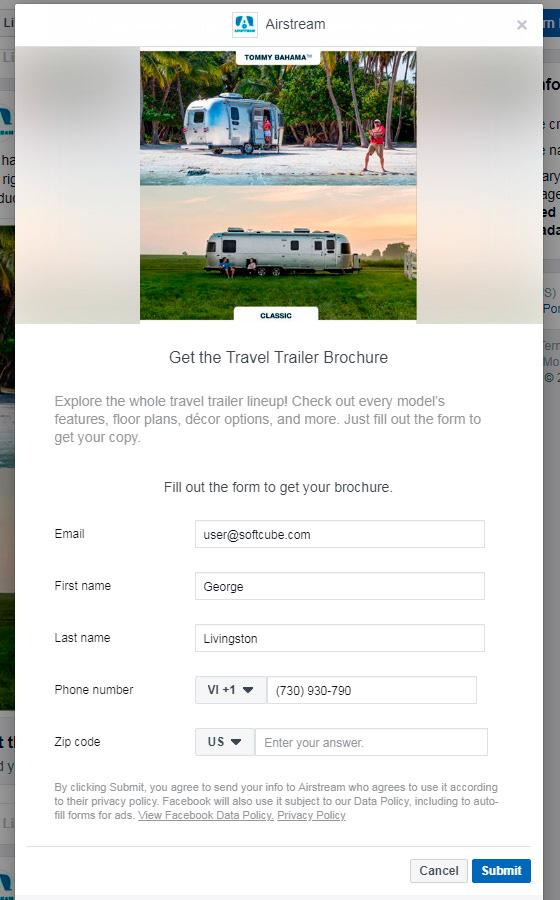 Facebook ads for real estate — Lead ad form