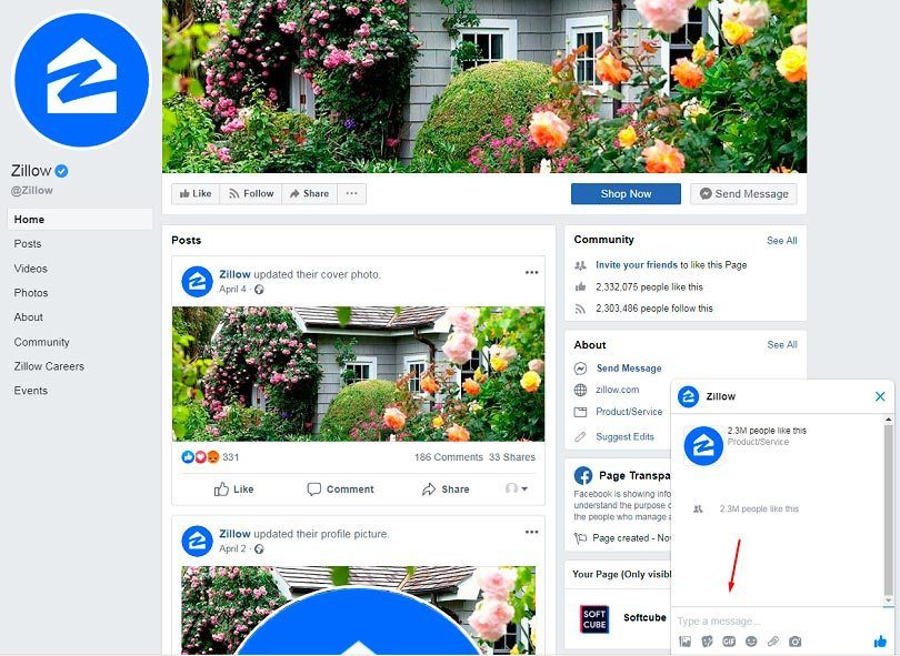 Facebook ads for real estate — Messenger chat