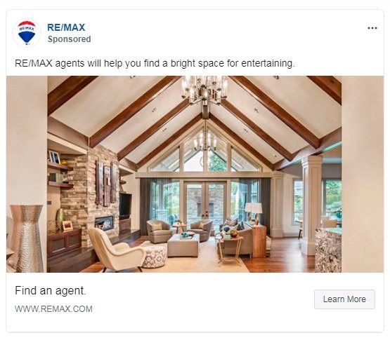 Facebook ads for real estate — RE/MAX ad