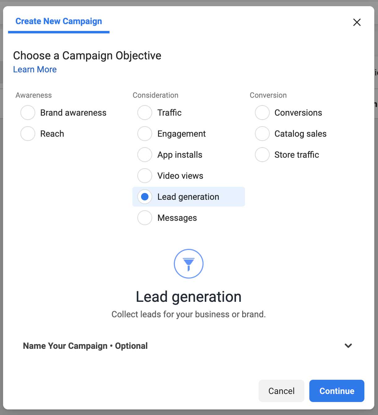 Facebook ads for Realtors — campaign objectives