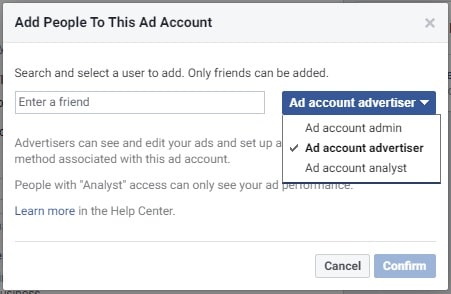 Facebook ads manager — members