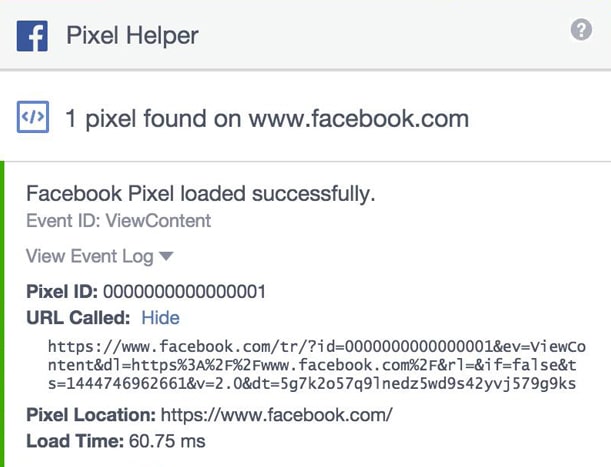 Facebook ads manager — Facebook Pixel Helper