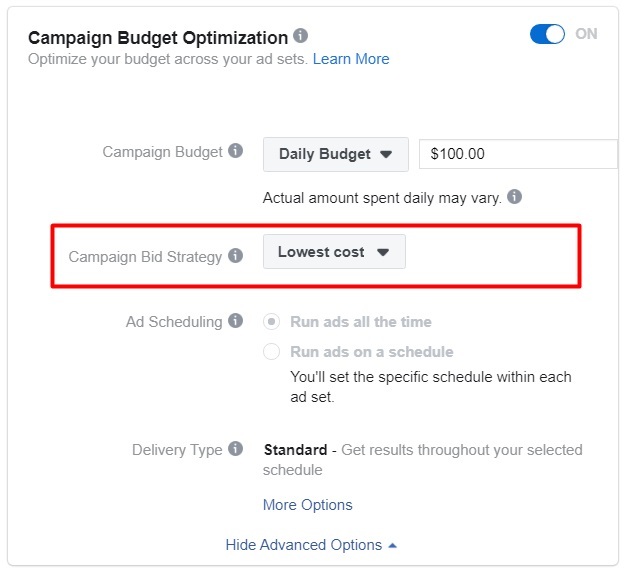 Facebook bidding strategy