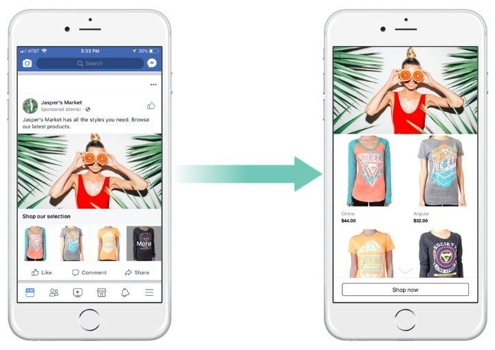 Facebook Collection ads — ad example