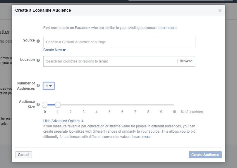 Facebook Custom Audiences — Lookalike Audiences