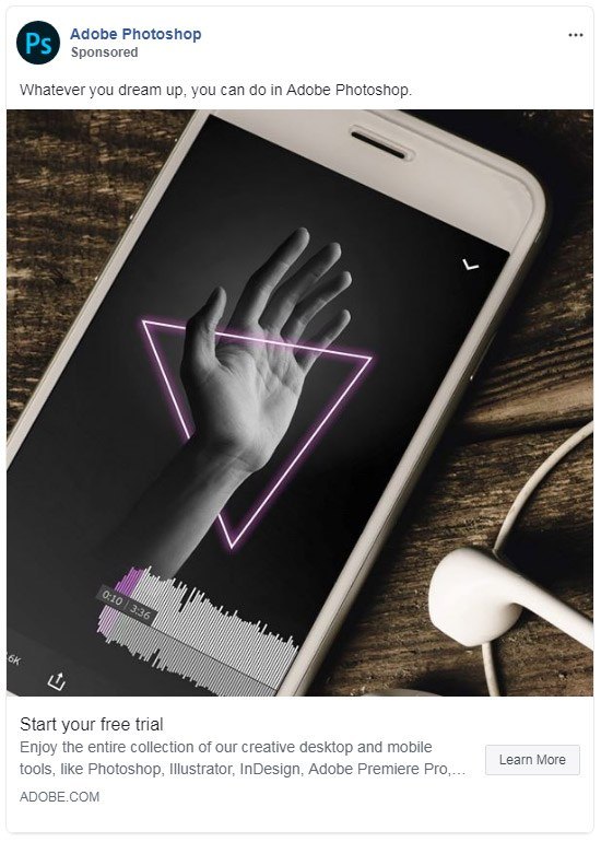 Facebook retargeting ads — Adobe Photoshop