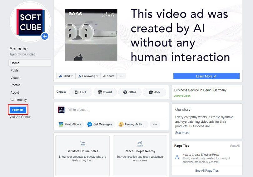 Facebook sponsored ads — Facebook Page