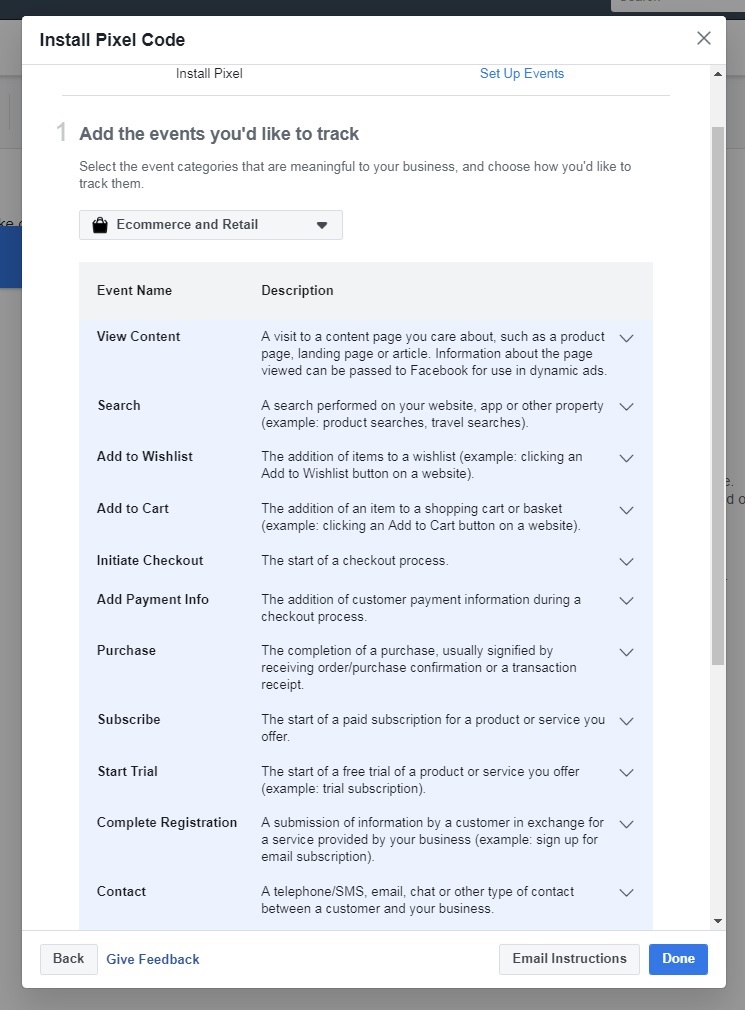 How to sell products on Facebook — Pixel events