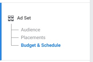 Instagram ads cost — ad set