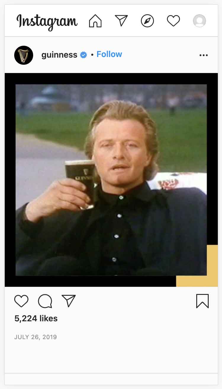 Instagram ads examples — Guinness