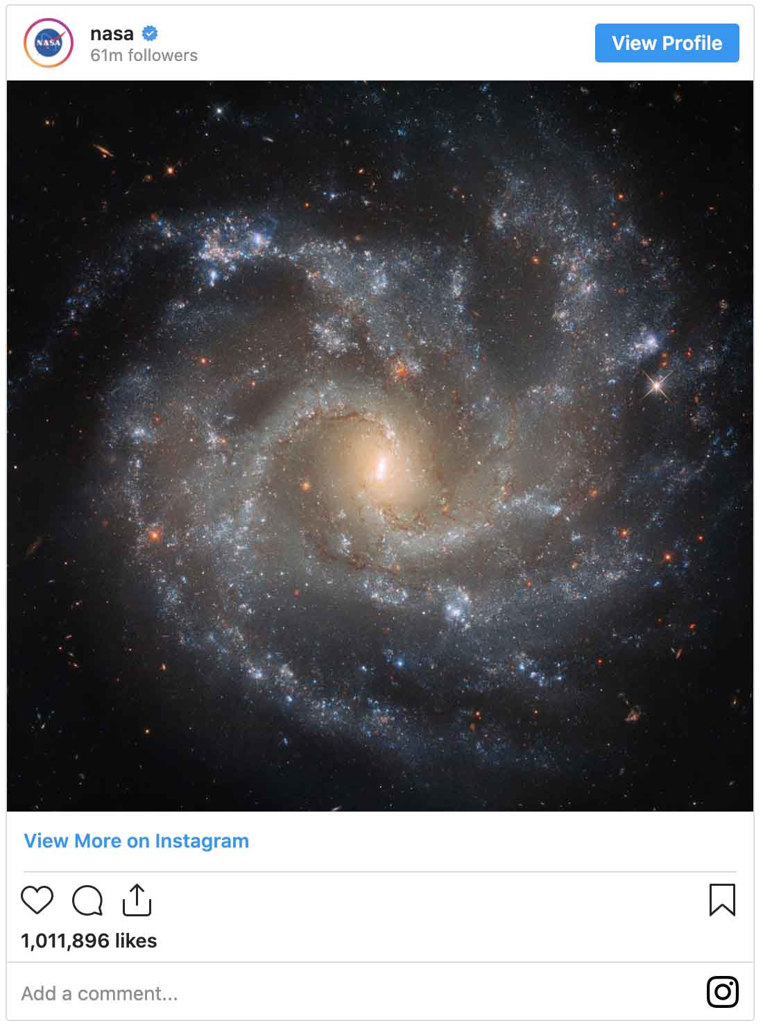 Instagram ads examples — Nasa