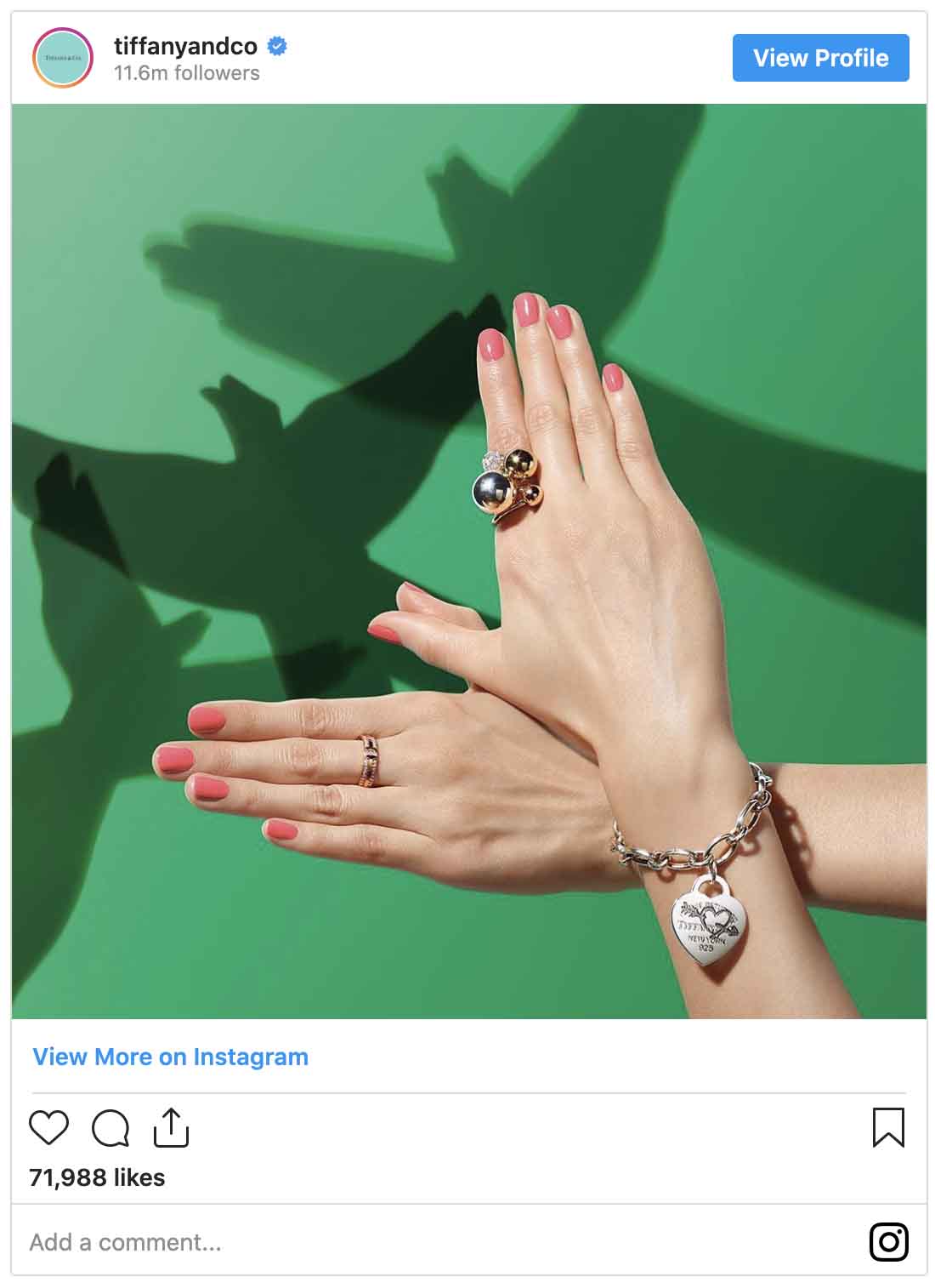 Instagram ads examples — Tiffany and Co