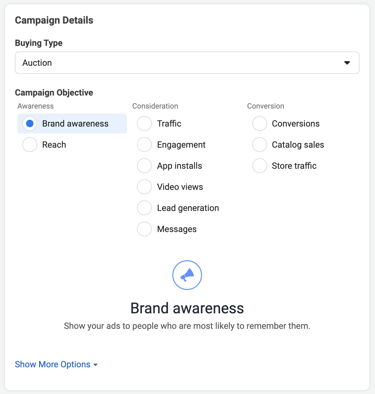 Marketing objective examples — Facebook Ads Manager objectives