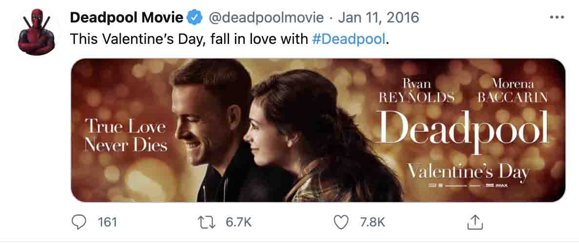 Valentine's Day ads — Twitter post