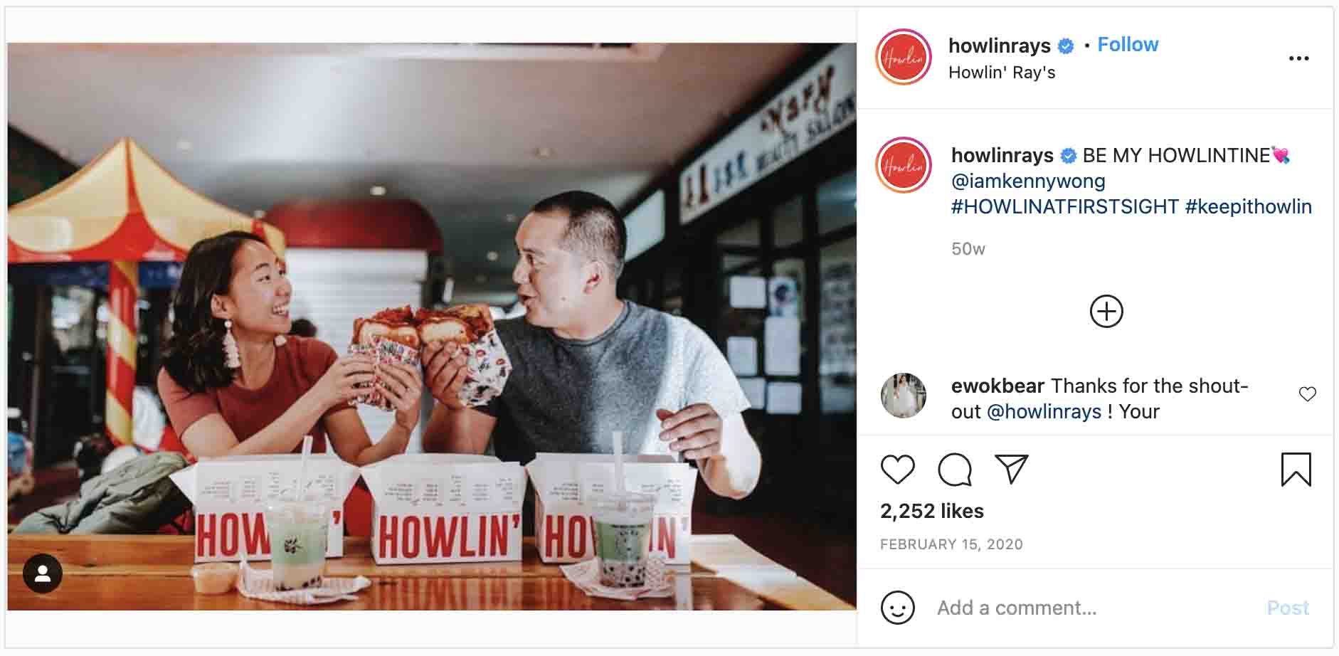 Valentine's Day ads — Howlin' Ray's