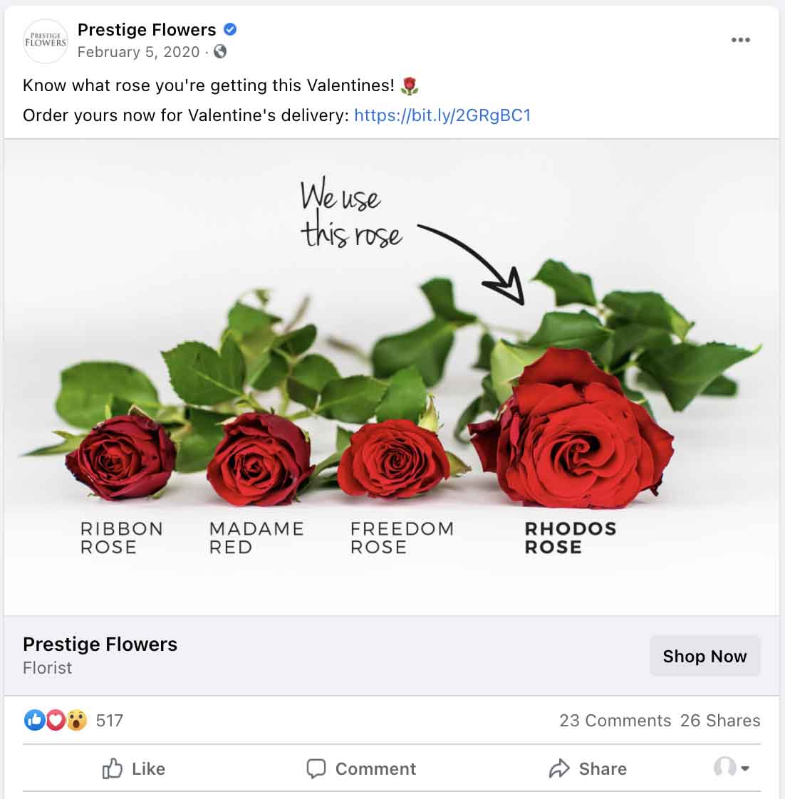 Valentine's Day ads — Prestige Flowers