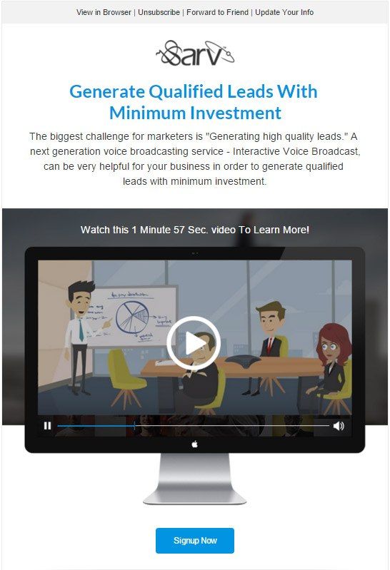 Video in email marketing — Interactive voice broadcast